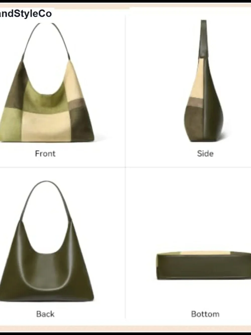 Faux Suede Hobo Bag Slouchy Patchwork Shoulder Handbag Purse